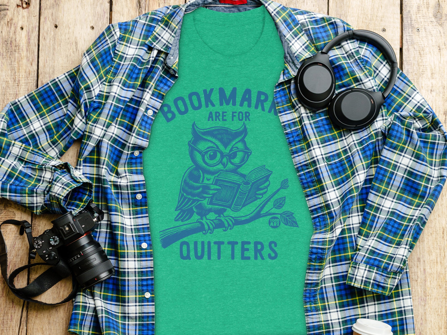 Bookmark Are For Quitters Owl Graphic Shirt product