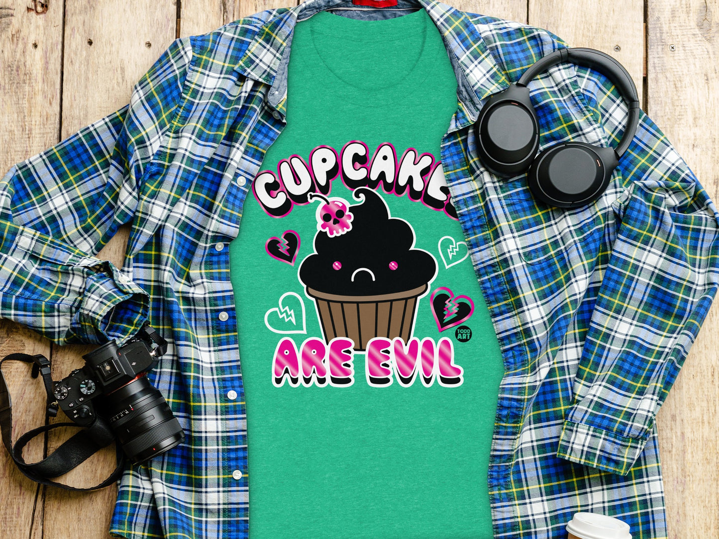 Cupcakes Are Evil Funny Graphic Tee product type