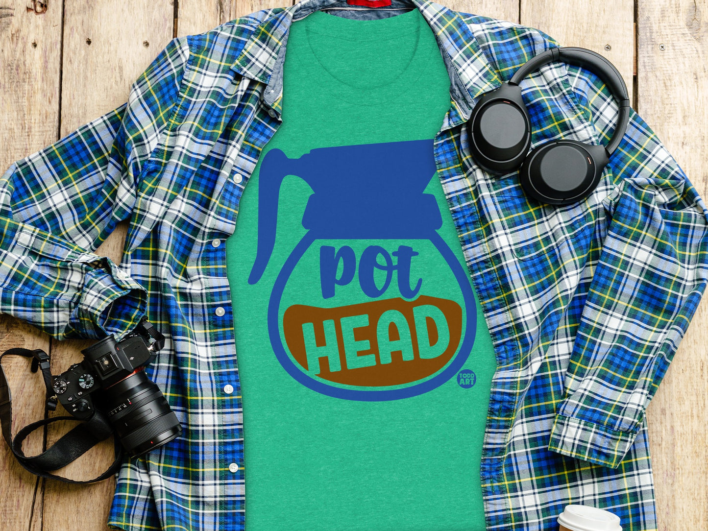 Pot Head Coffee Lover Fun Graphic Tee product