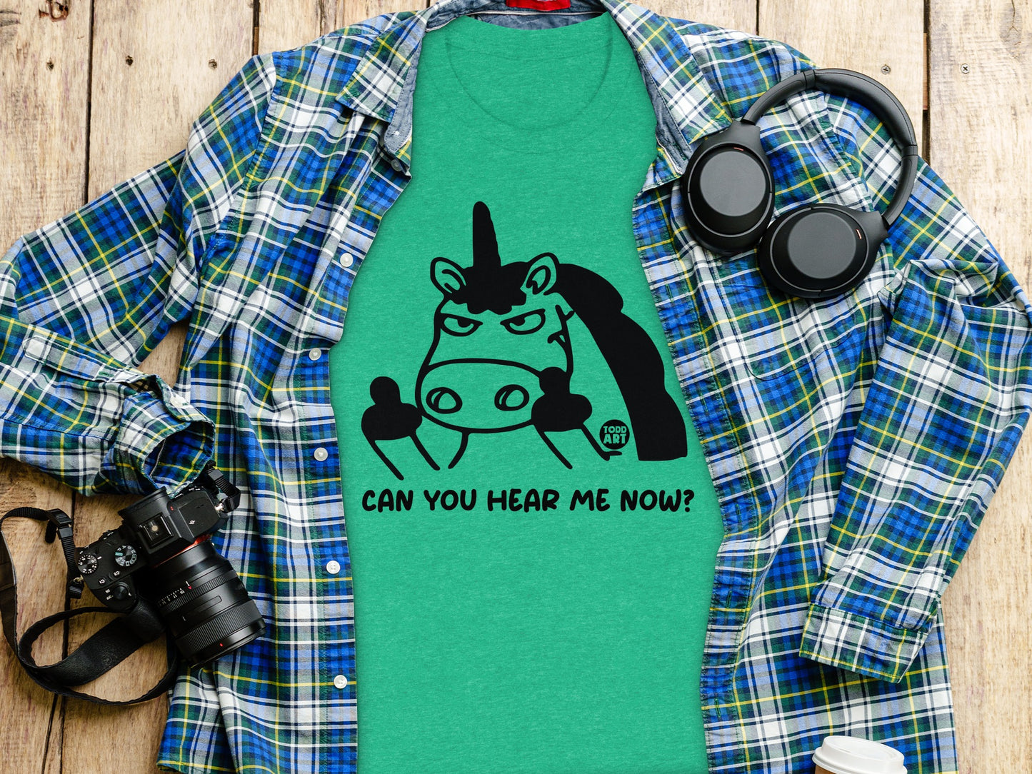 Can You Hear Me Now Unicorn Printed Shirt
