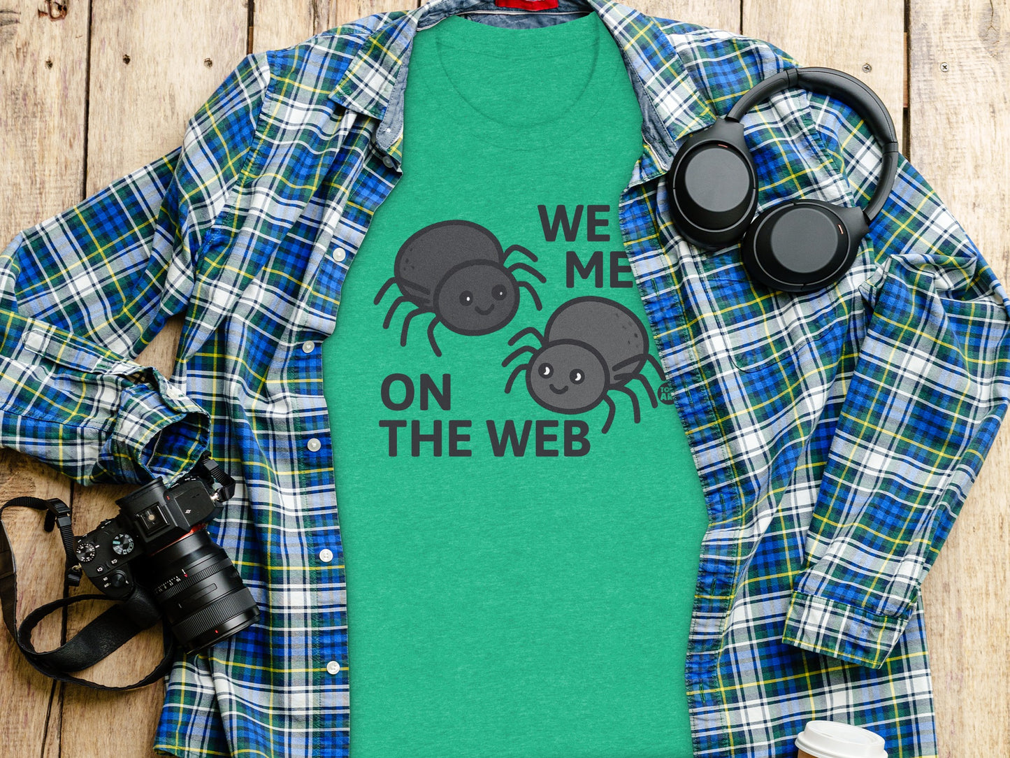 Cute Spider Web Themed Graphic Tee Shirt product