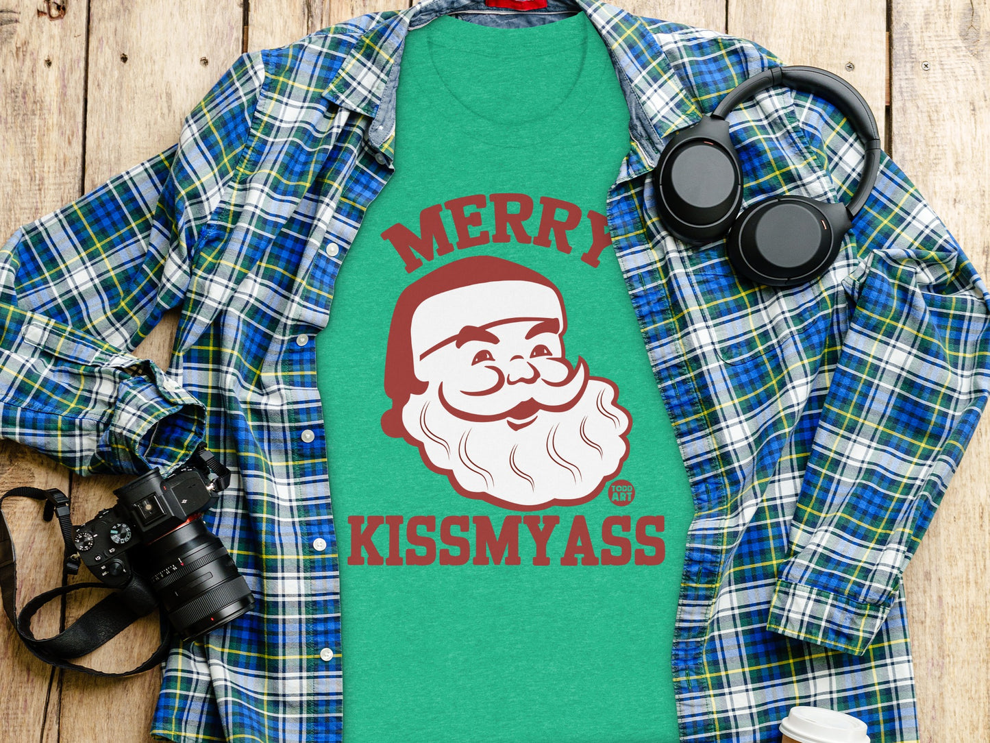 Merry Kissmyass Santa Graphic T-shirt product type
