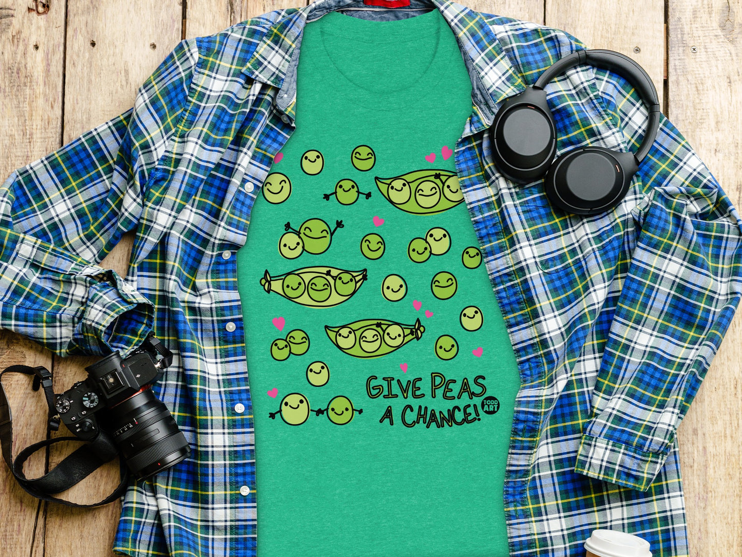 Peas T-Shirt with Give Peas A Chance Graphic Design
