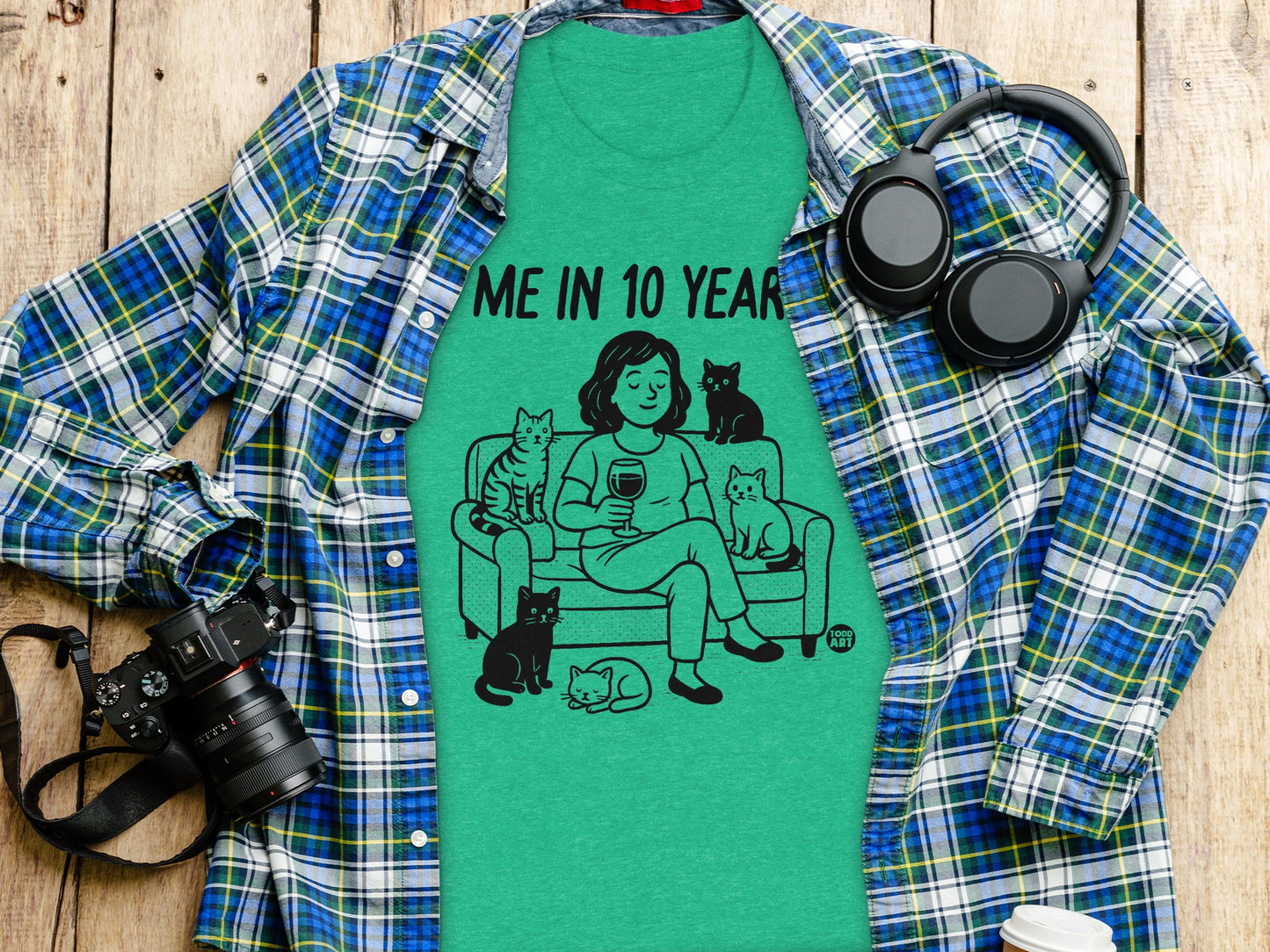Me In 10 Years Funny Cats Graphic T-Shirt product