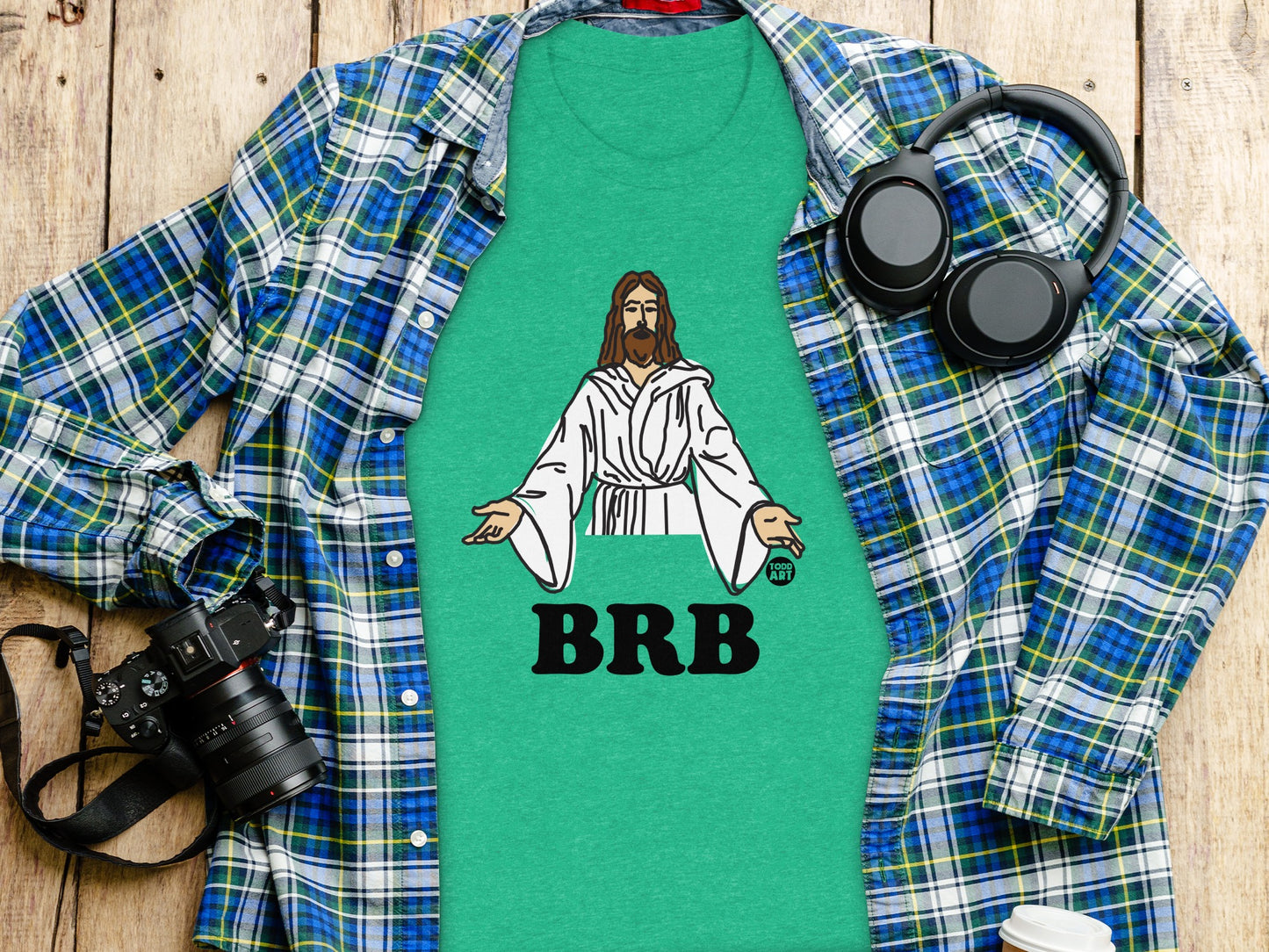Jesus BRB Graphic Green T Shirt Product