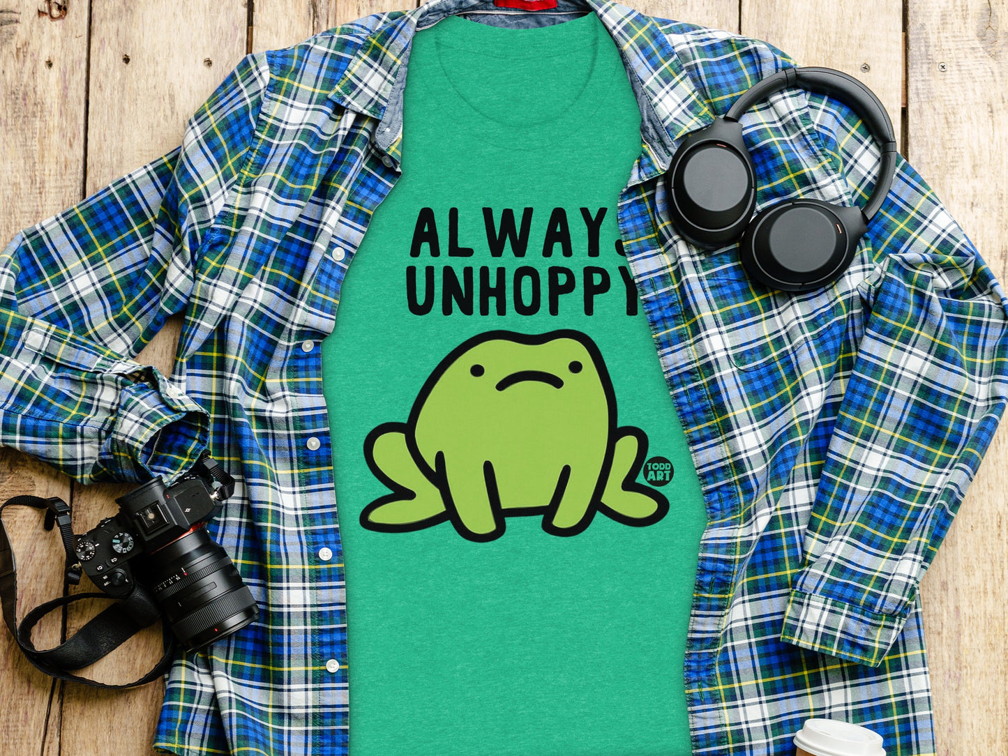 Alway Unhoppy Frog Print T-Shirt product type