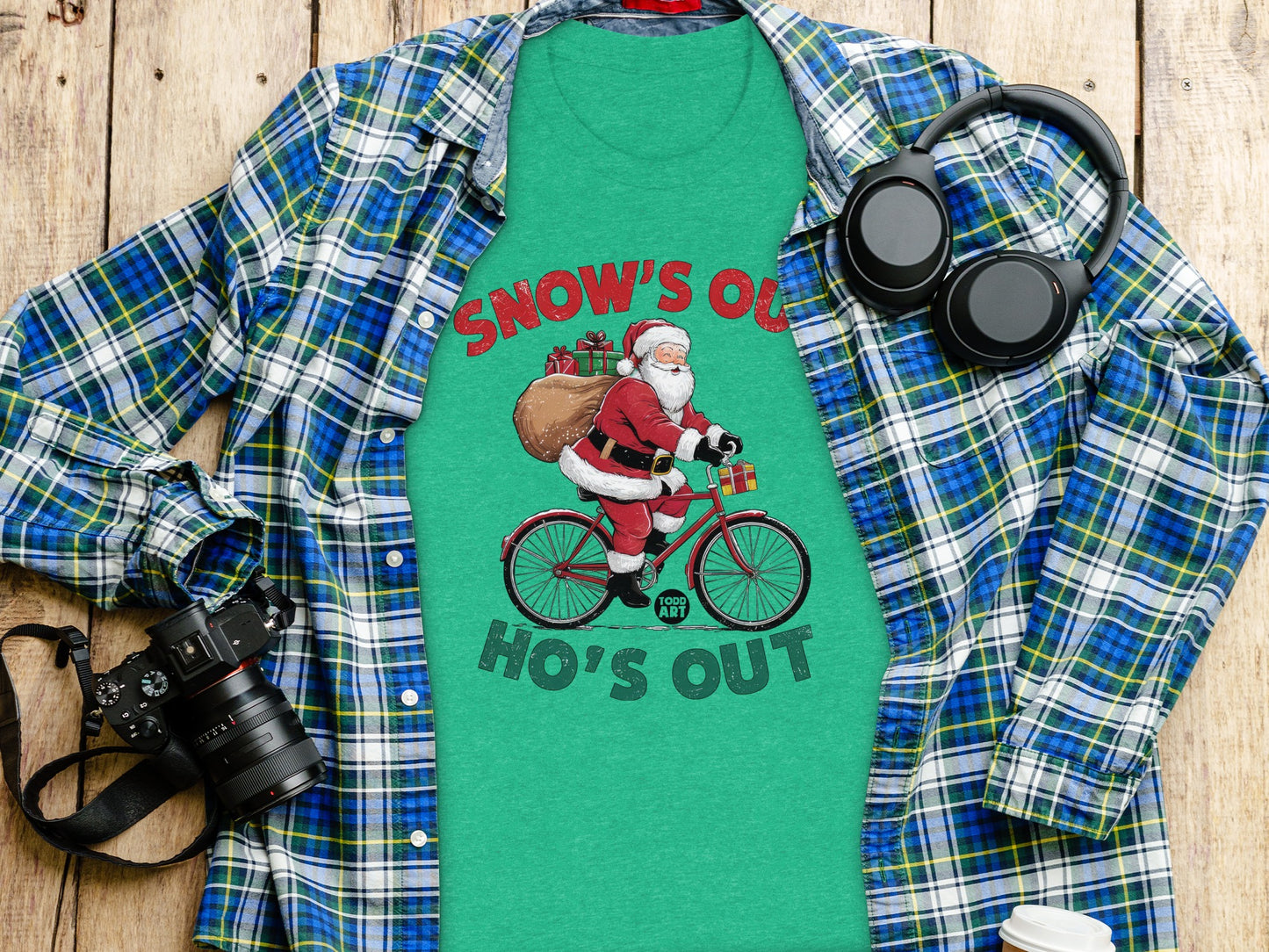 Snow's Out Ho's Out Santa on Bike Christmas Product