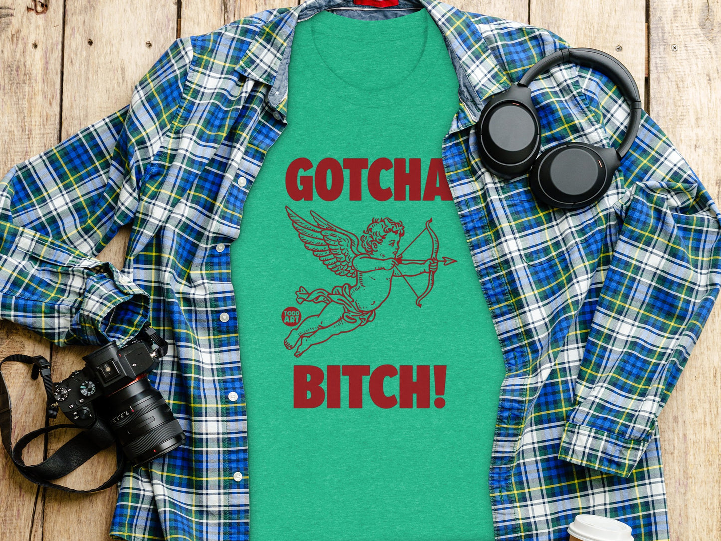 Gotcha Bitch Cupid Archer Graphic T-Shirt