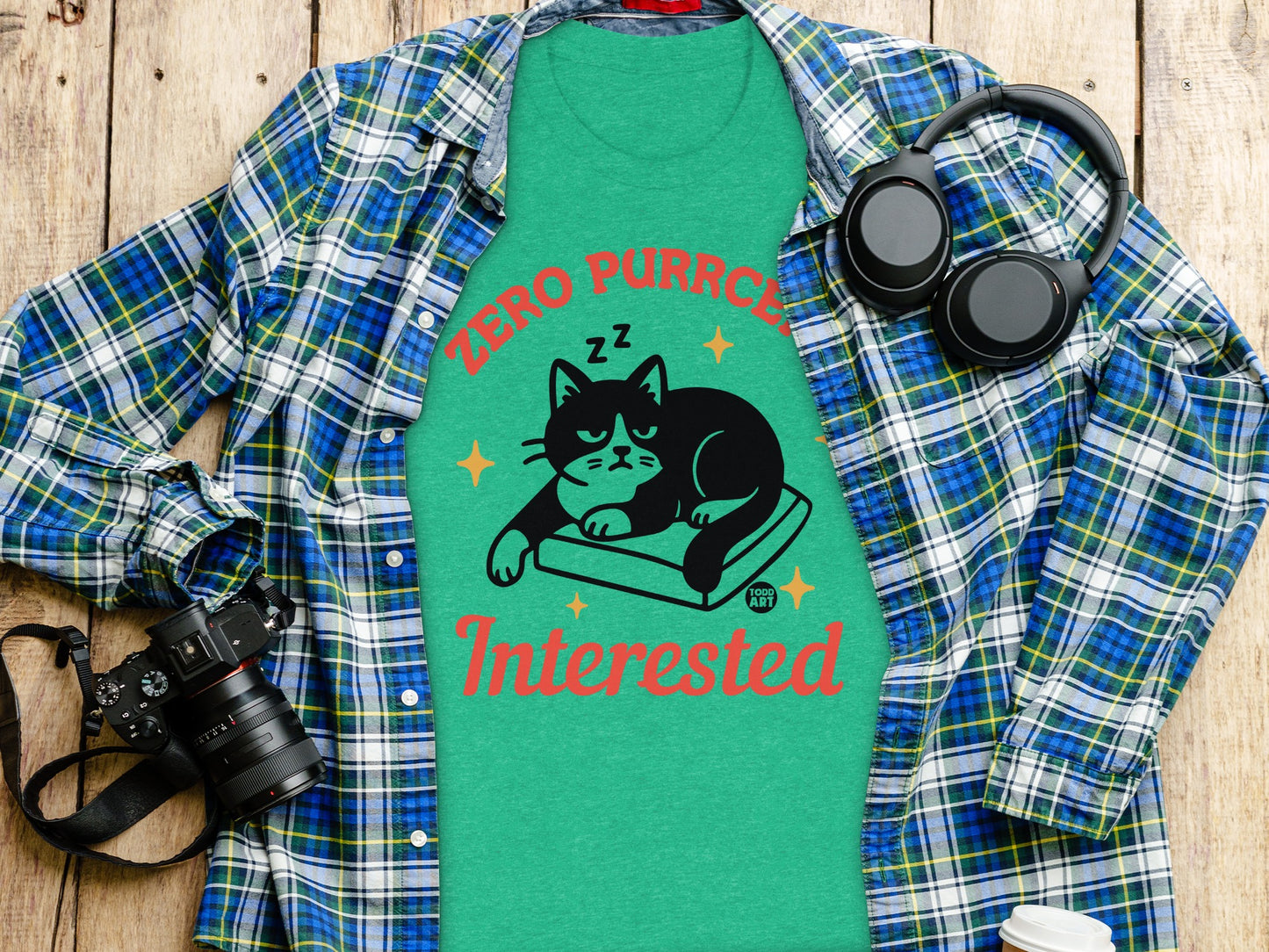 Zero Purrcent Interested Cat Shirt Product