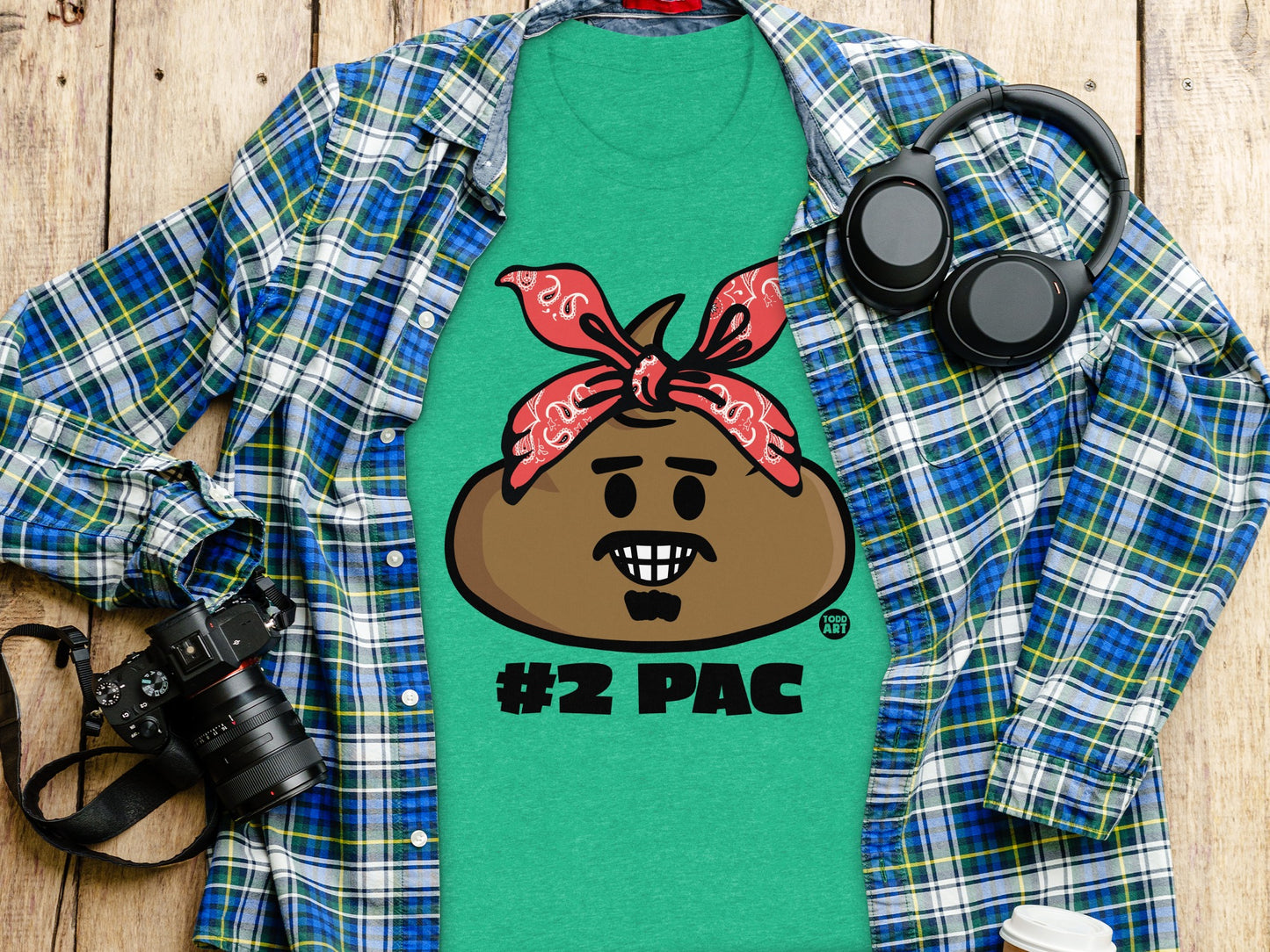 Hip Funny Graphic Tee Featuring Iconic #2 PAC Design