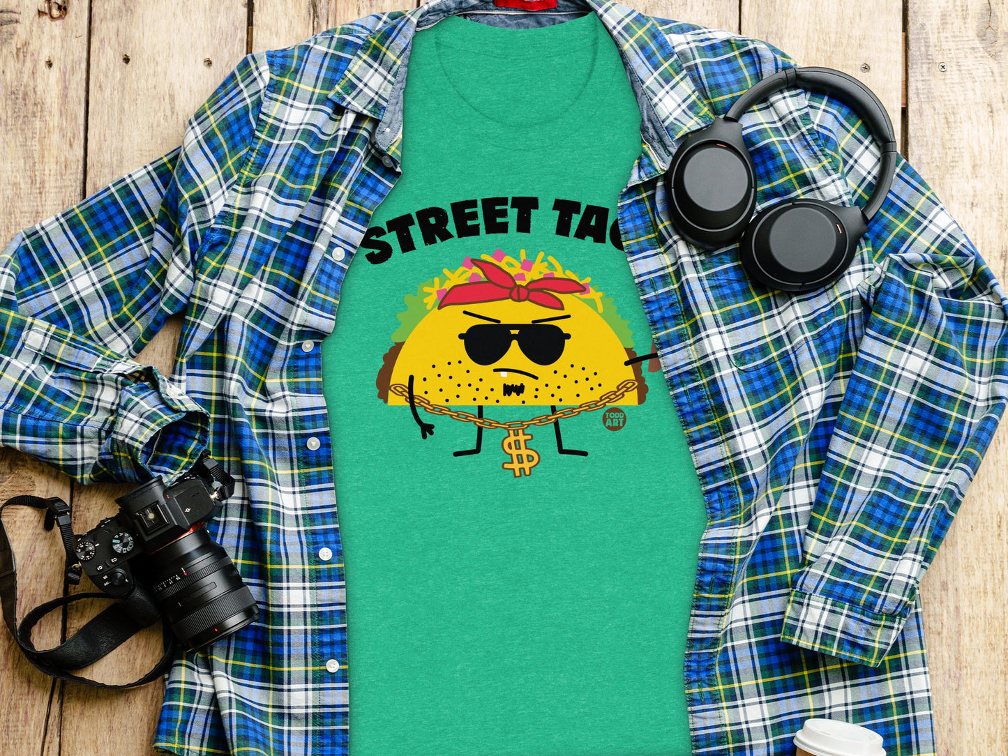 Street Taco Graphic T-shirt with Funny Cool Design