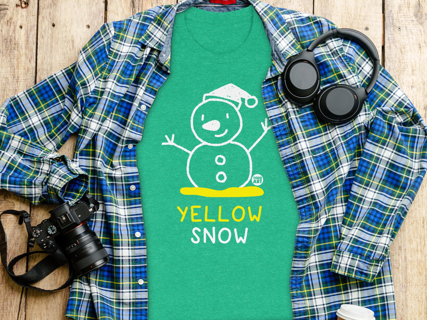 Funny Yellow Snow Snowman Graphic T-shirt product