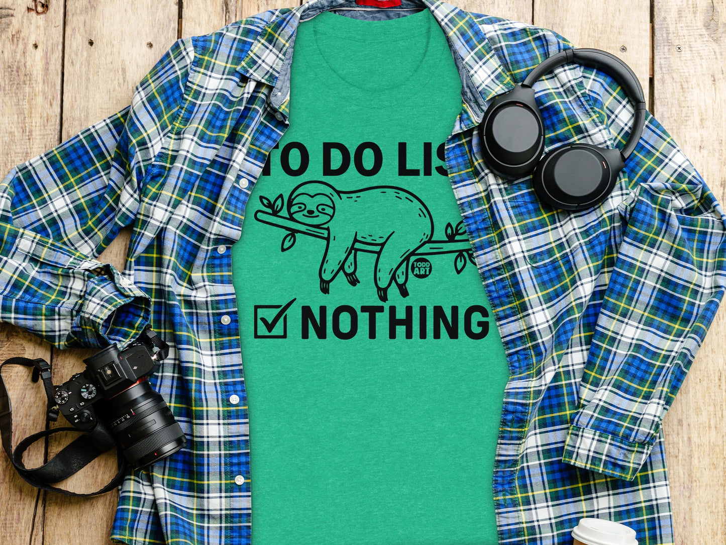 To Do List Nothing Print Sloth Graphic Tee