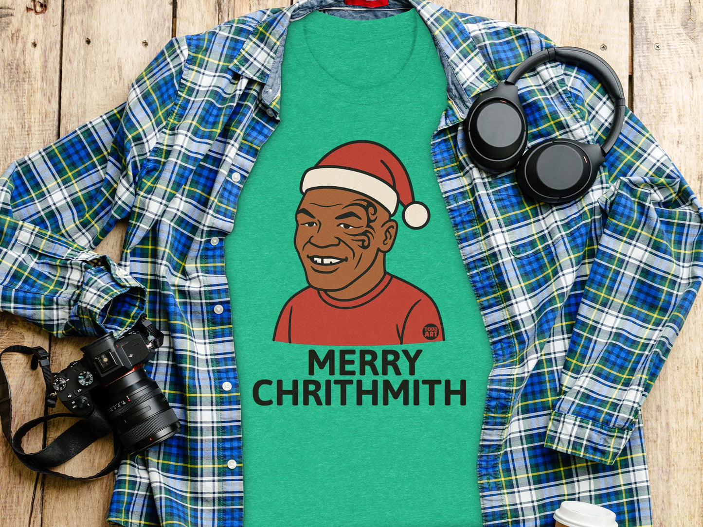 Merry Chrithmith Santa Hat Graphic Tee Shirt product type
