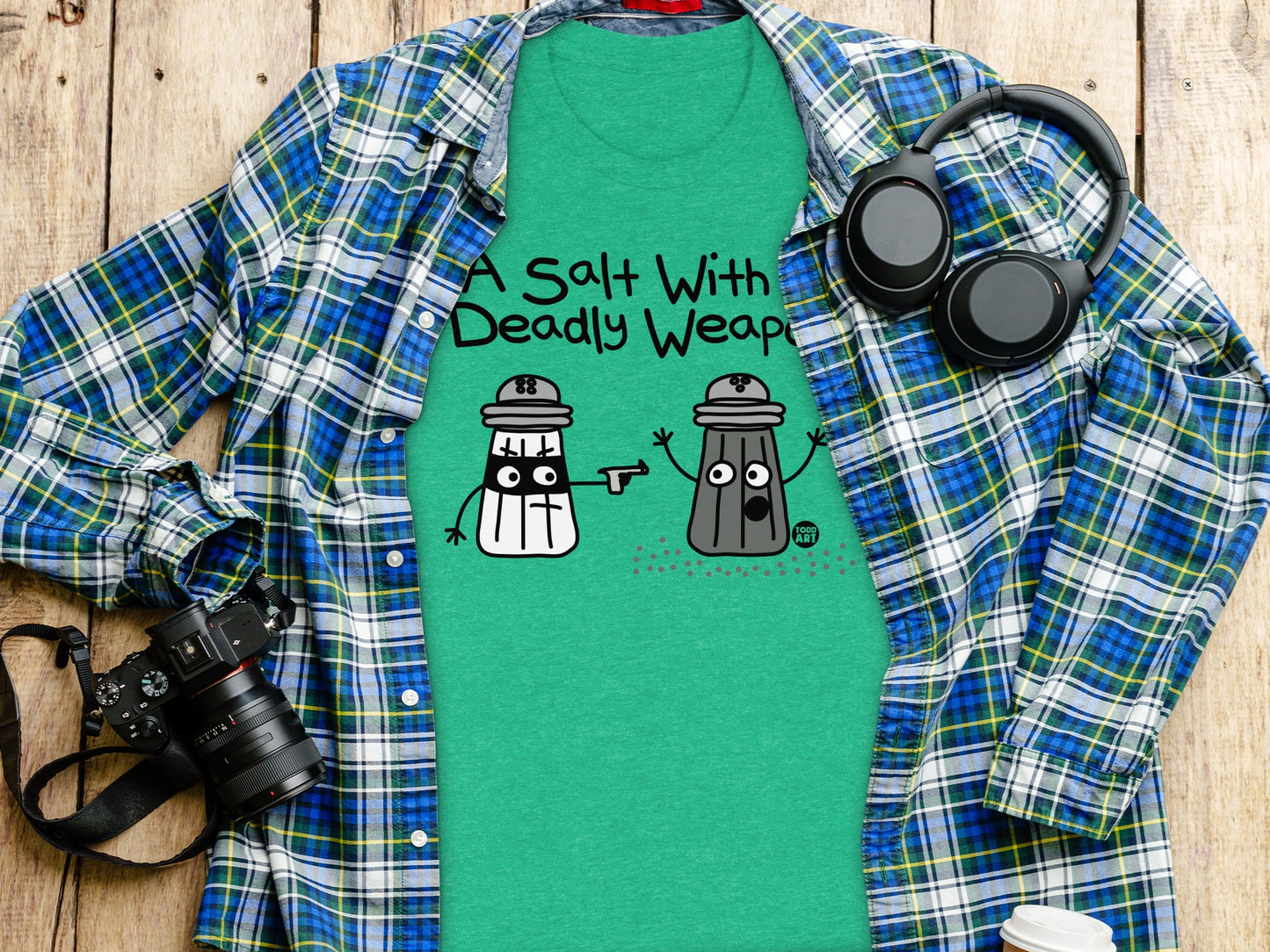 A Salt With Deadly Weapon Funny Graphic Tee product