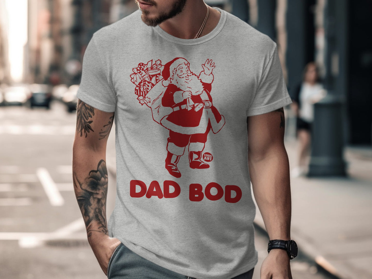 Santa Dad Bod Graphic T-Shirt for Festive Season