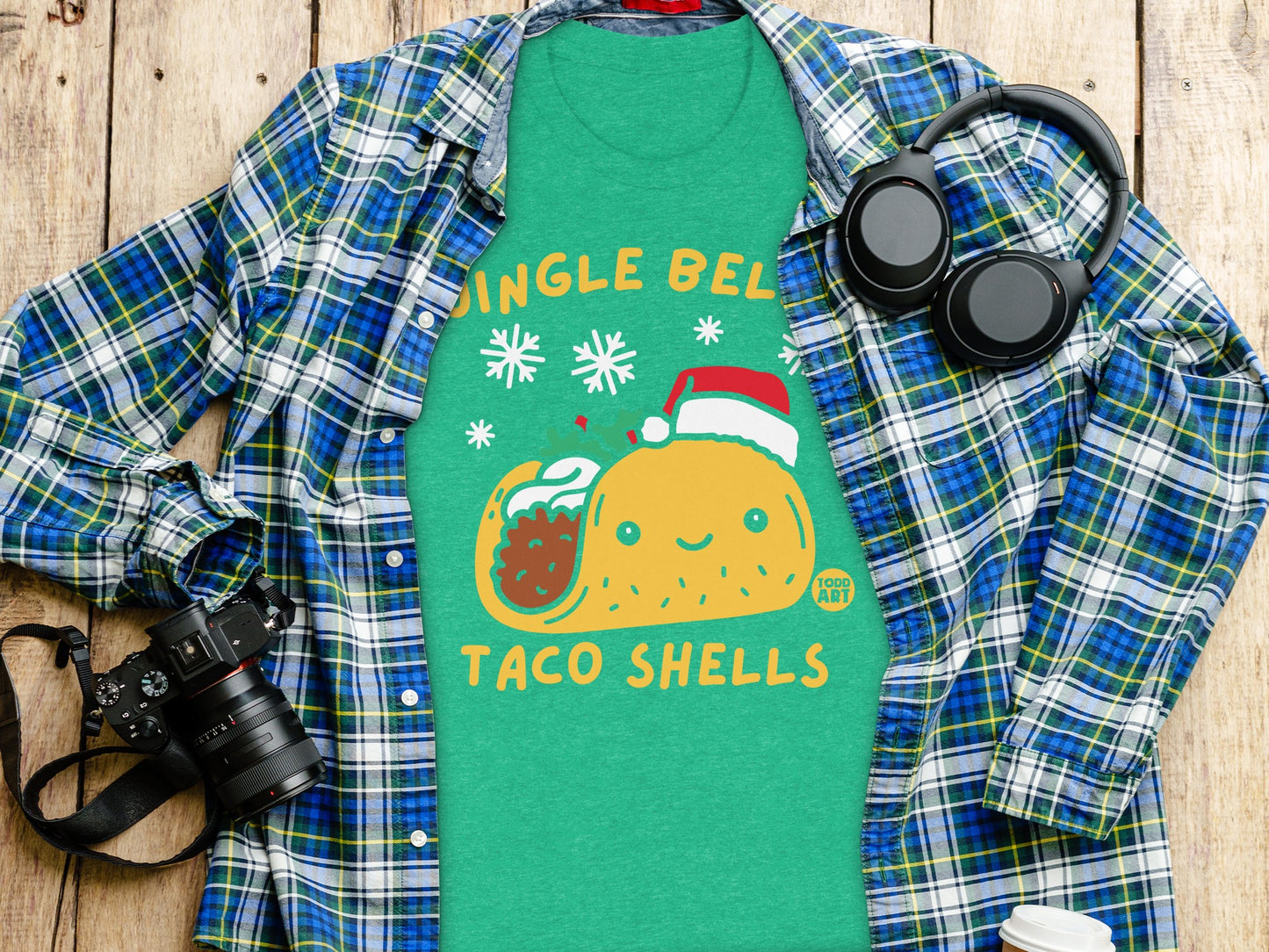 Festive Jingle Bells Taco Shells Graphic T-Shirts