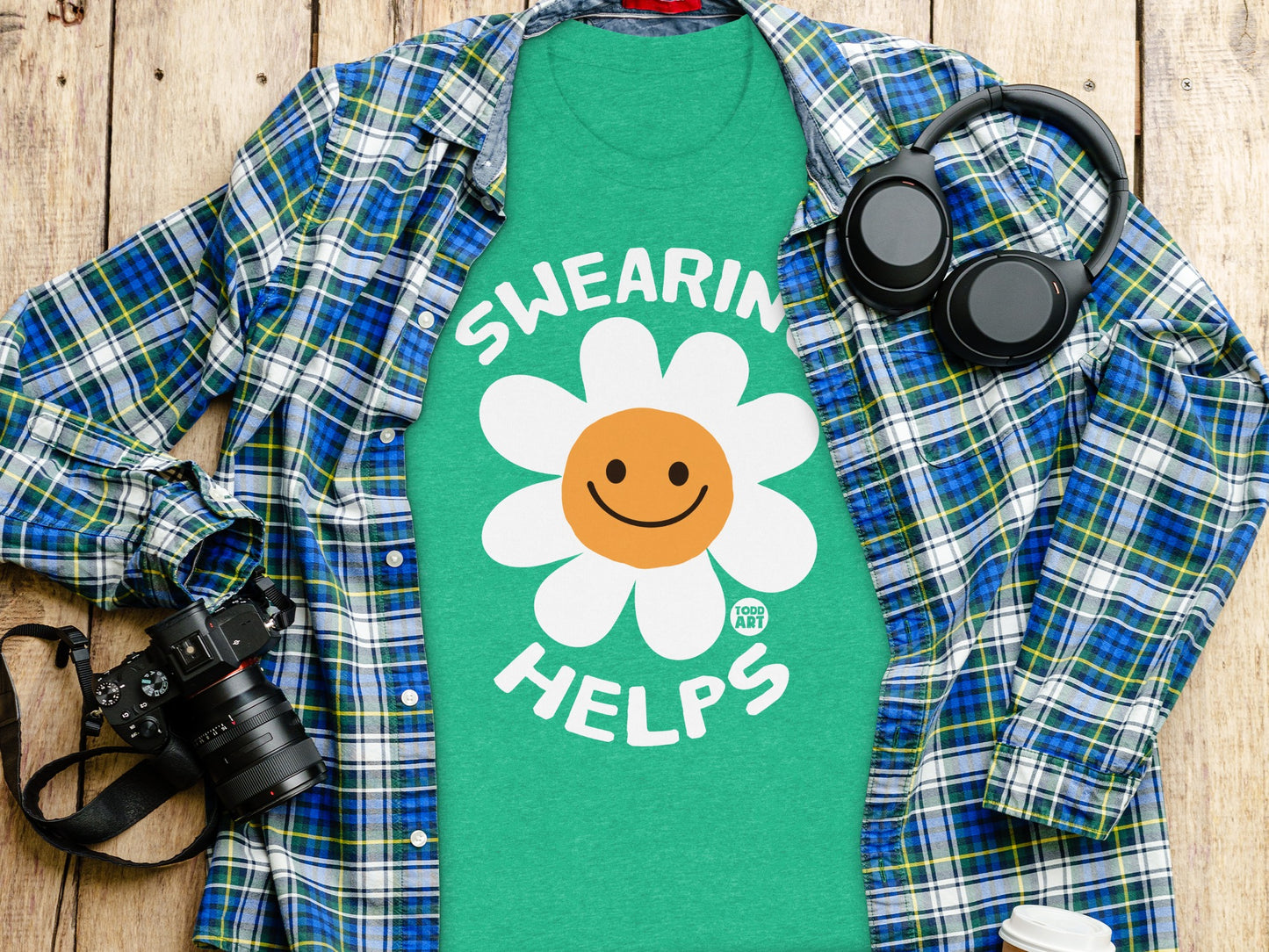 Swearin Helps Smiley Daisy Graphic T-Shirt