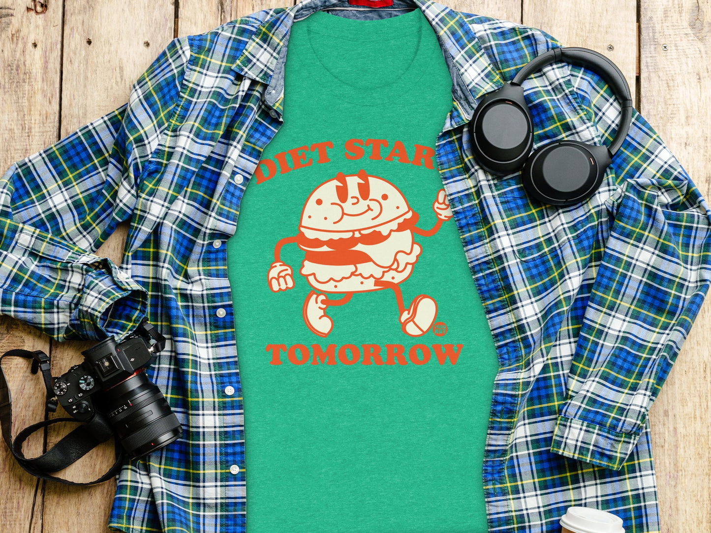 Funny Cartoon Burger Diet Starts Tomorrow Shirt product