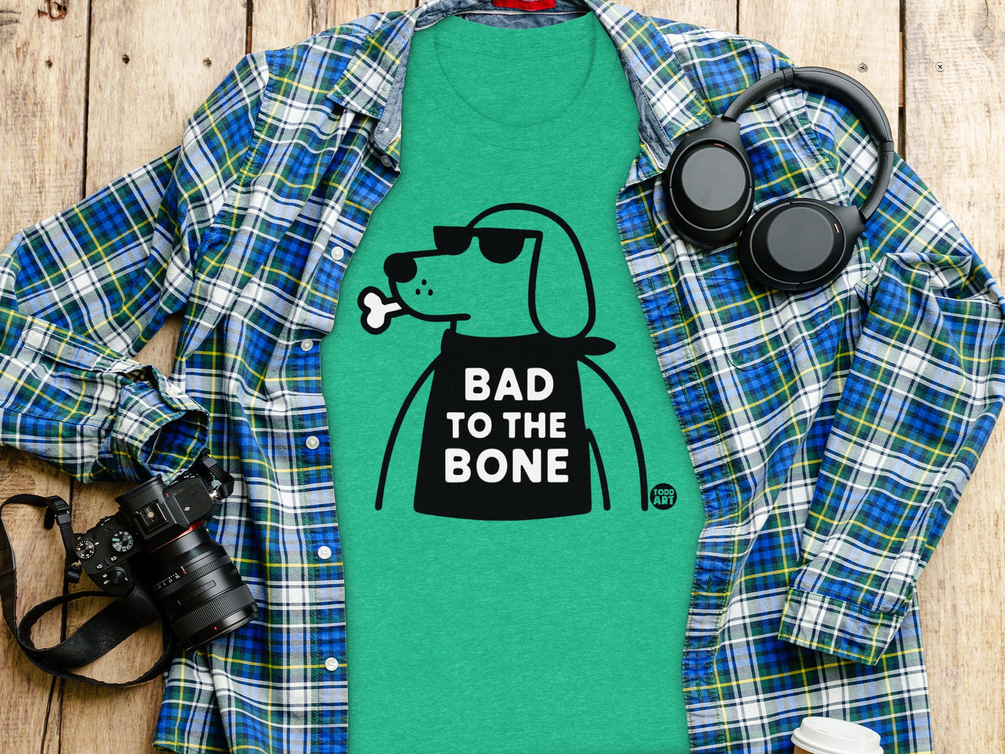 Bad to the Bone Dog Graphic T-Shirt product
