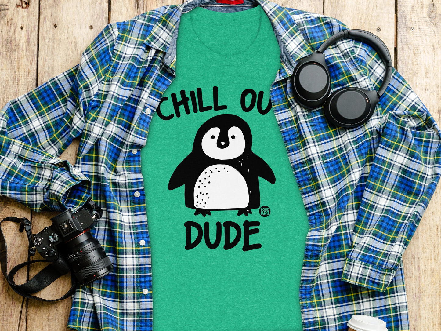 Chill Out Dude Cute Penguin Graphic Tee