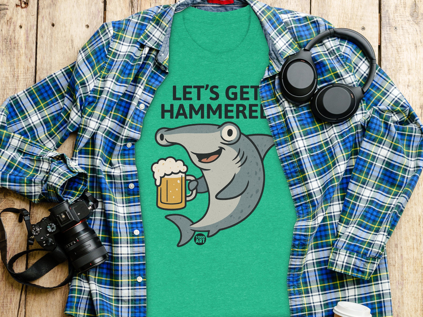 Let's Get Hammered Funny Shark Graphic Shirt