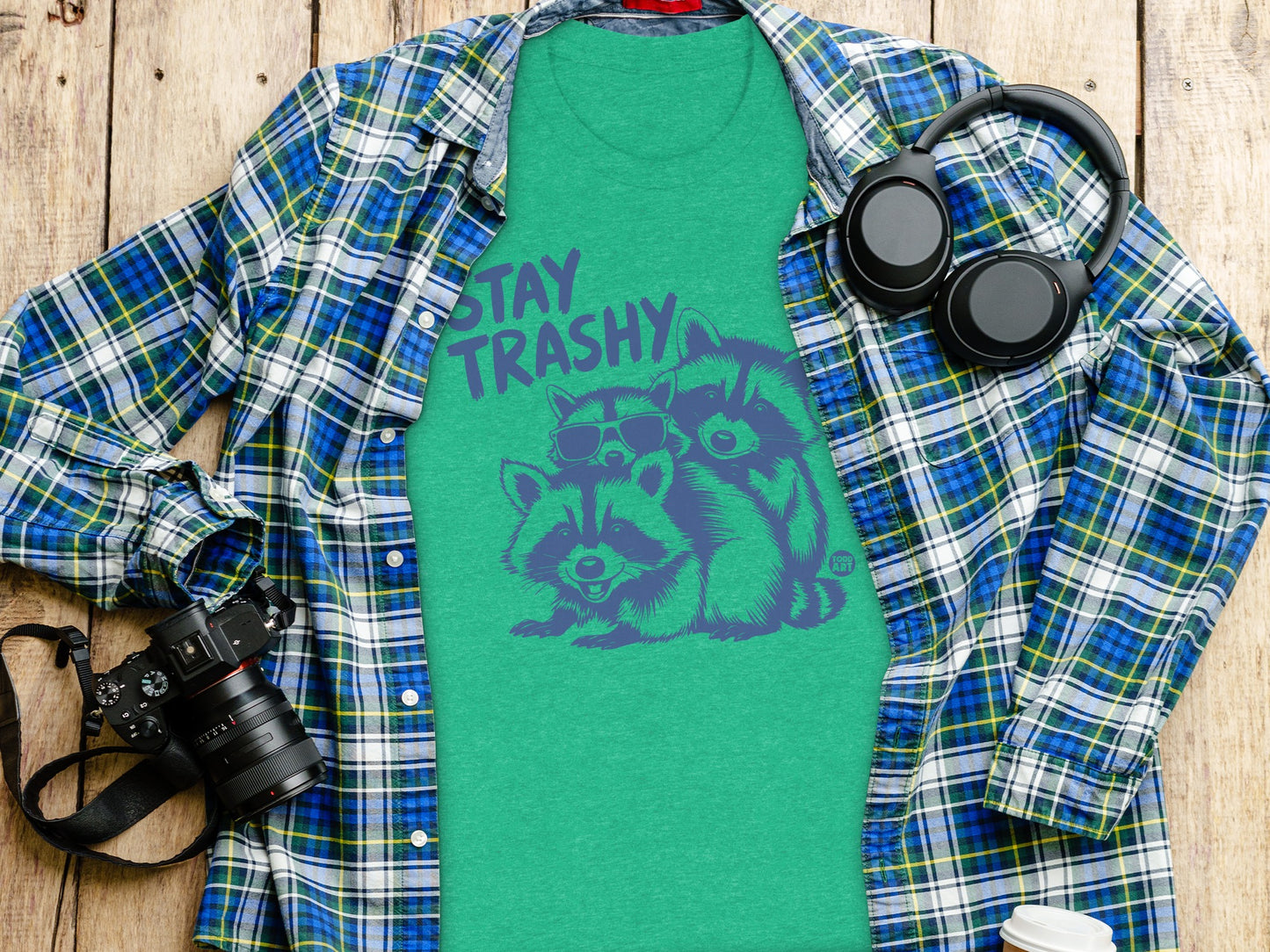 Stay Trashy Cute Raccoons Graphic T-Shirt Apparel