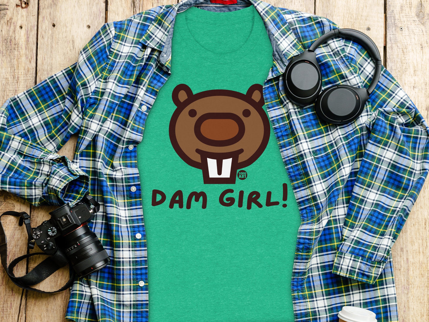 Dam Girl Bear Face Graphic Printed Shirt product