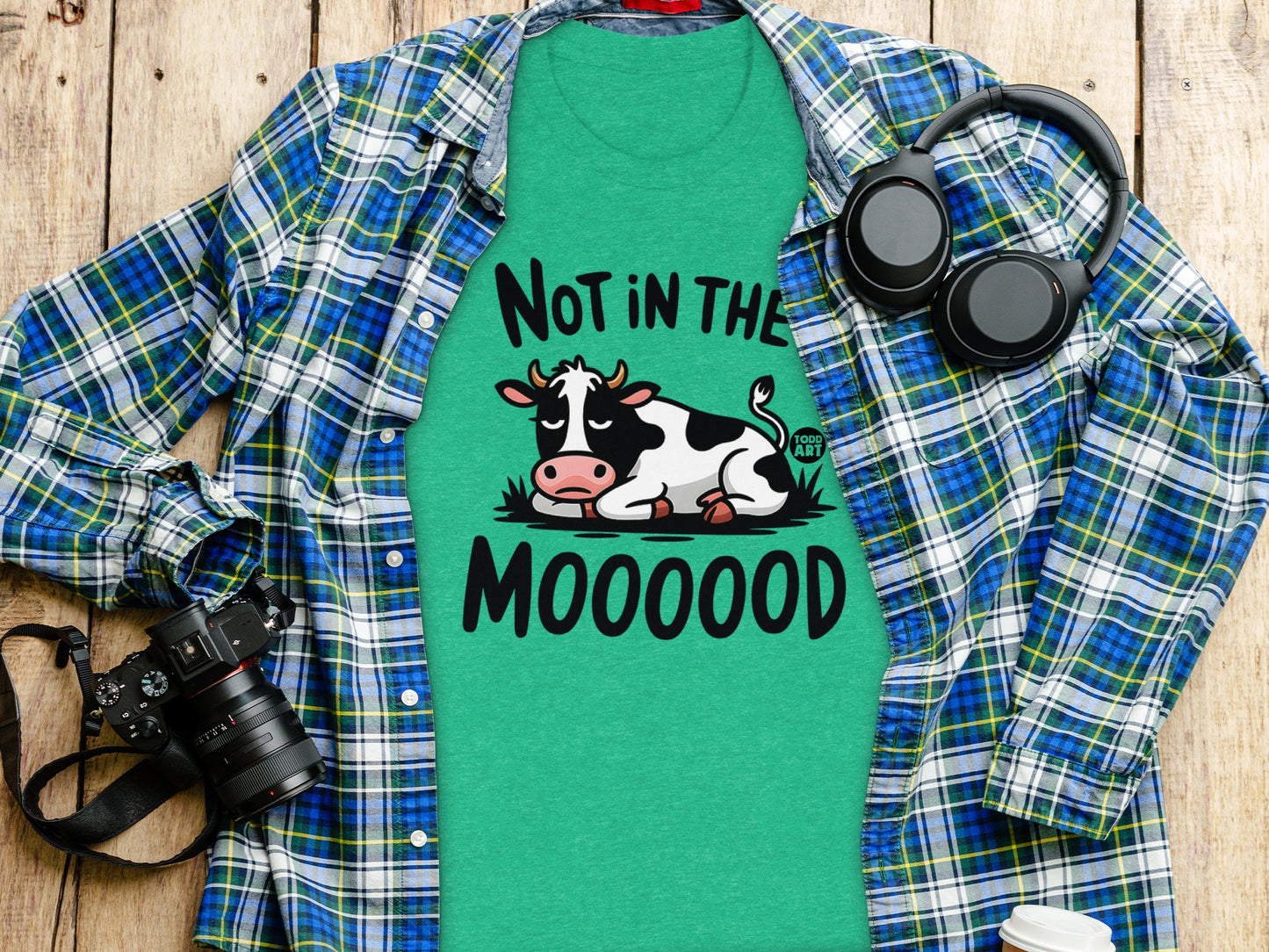 Not in The Moooood Funny Cow Graphic T-shirt product