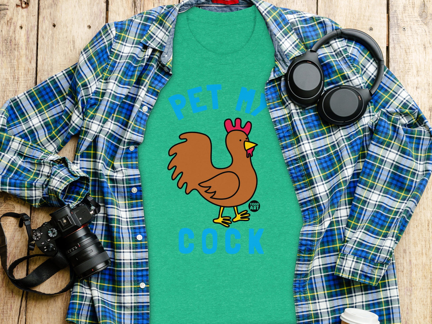 Pet My Cock Graphic T-Shirt Bold Humorous Apparel product type