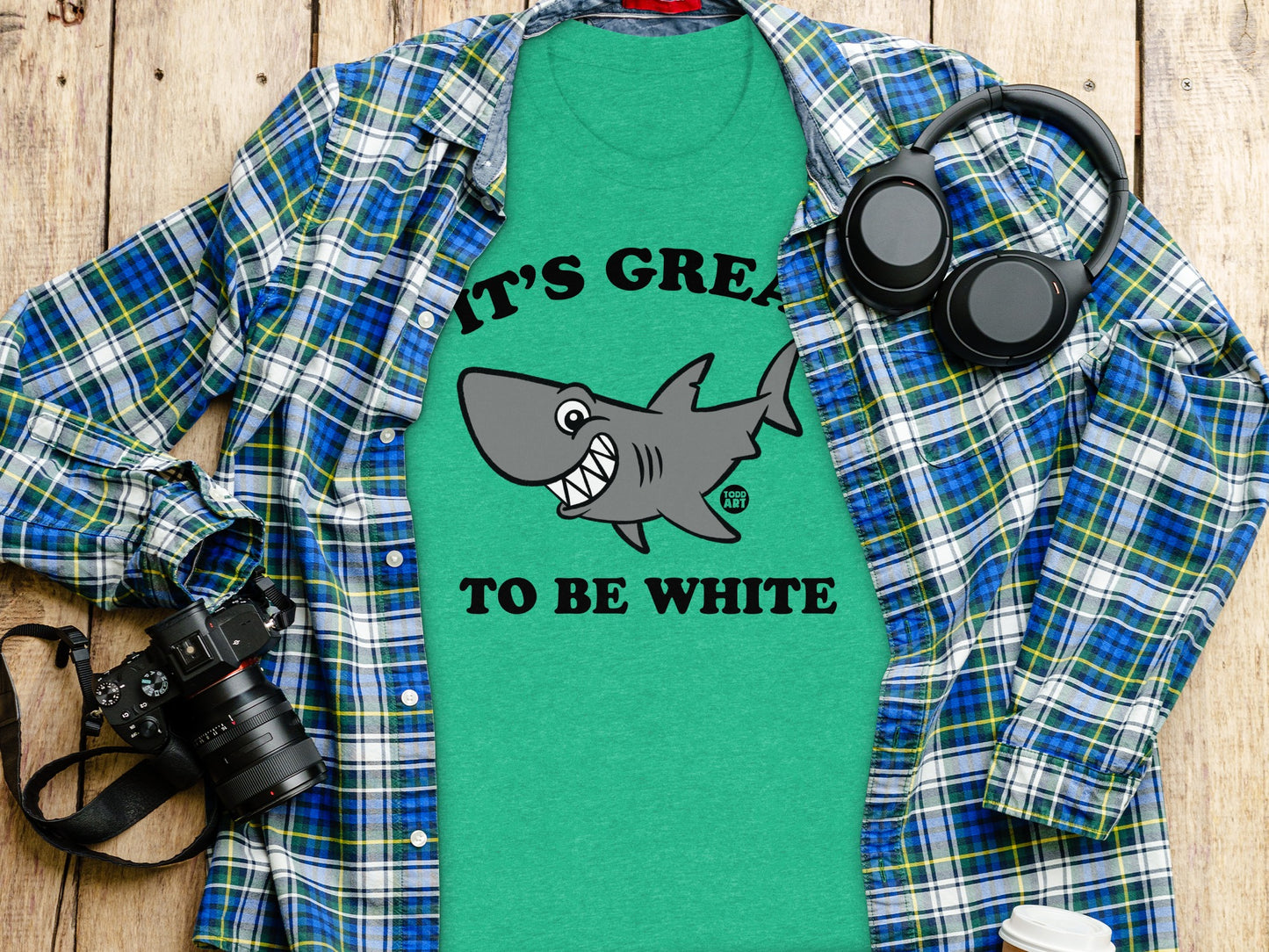 It's Great to Be White Shark Graphic Tee
