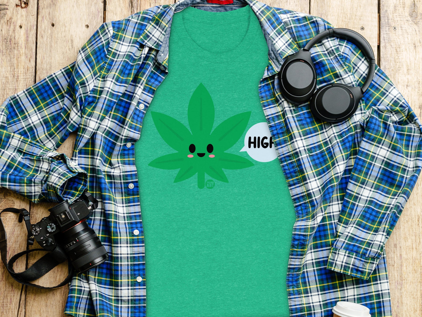 Cute Leaf Shirt With Fun High Text Graphic Design