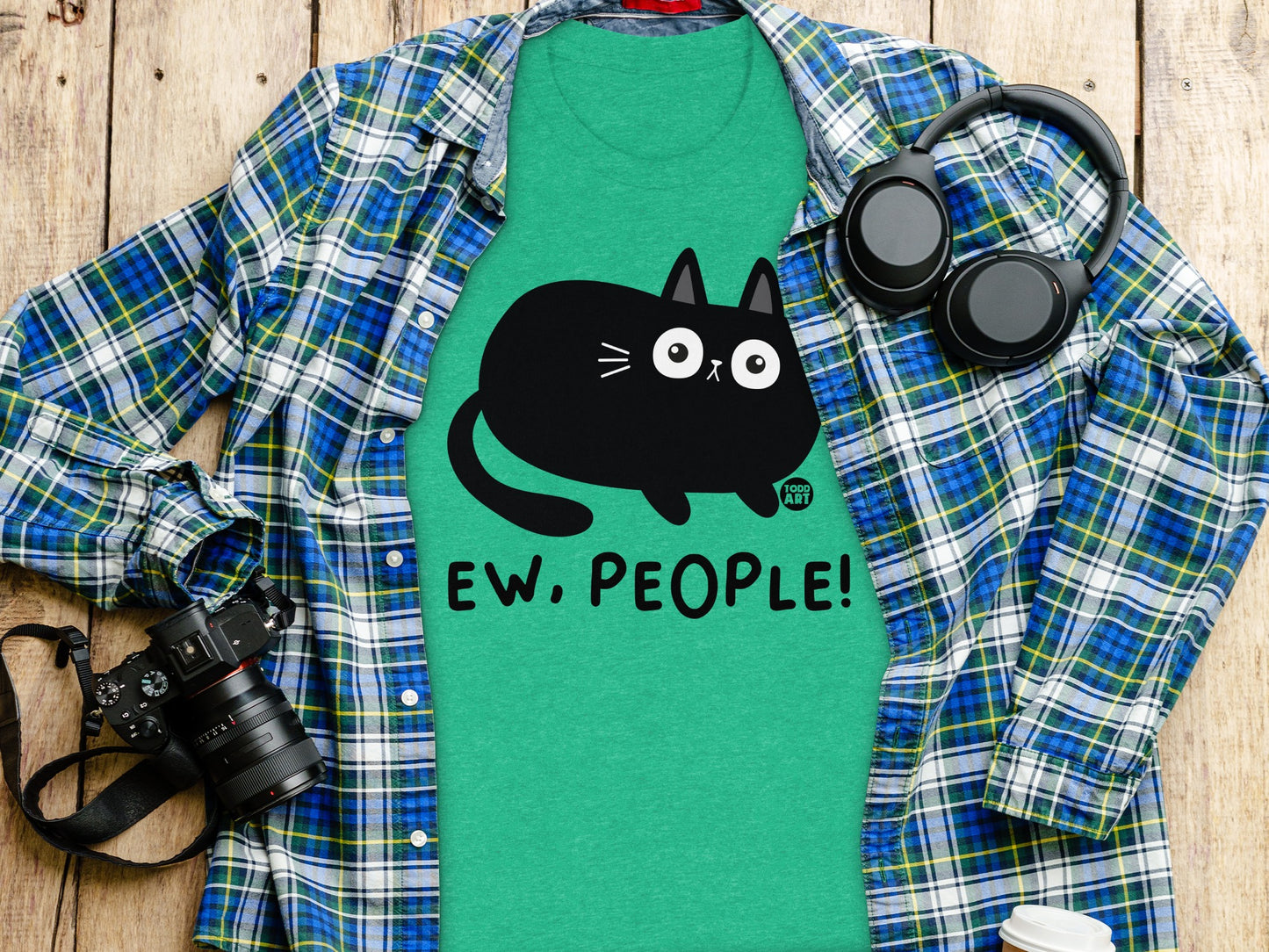 Funny Cat Ew People Graphic Tee Shirt product