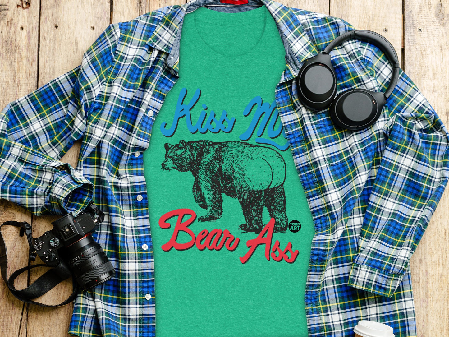 Kiss My Bear Ass Graphic Tee Shirt product