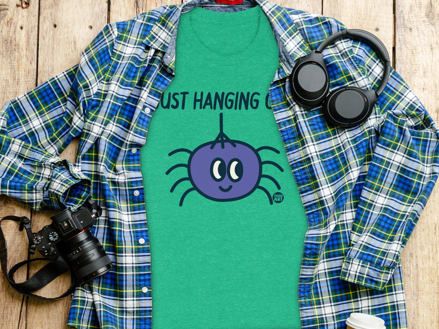 Just Hanging On Spider Graphic Tee product