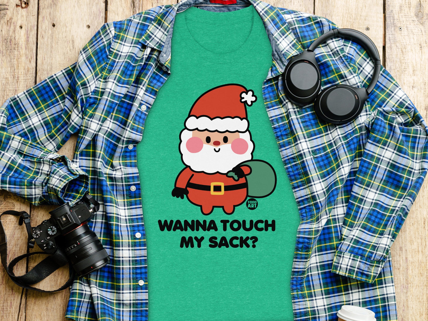 Wanna Touch My Sack Santa T-shirt fun holiday product