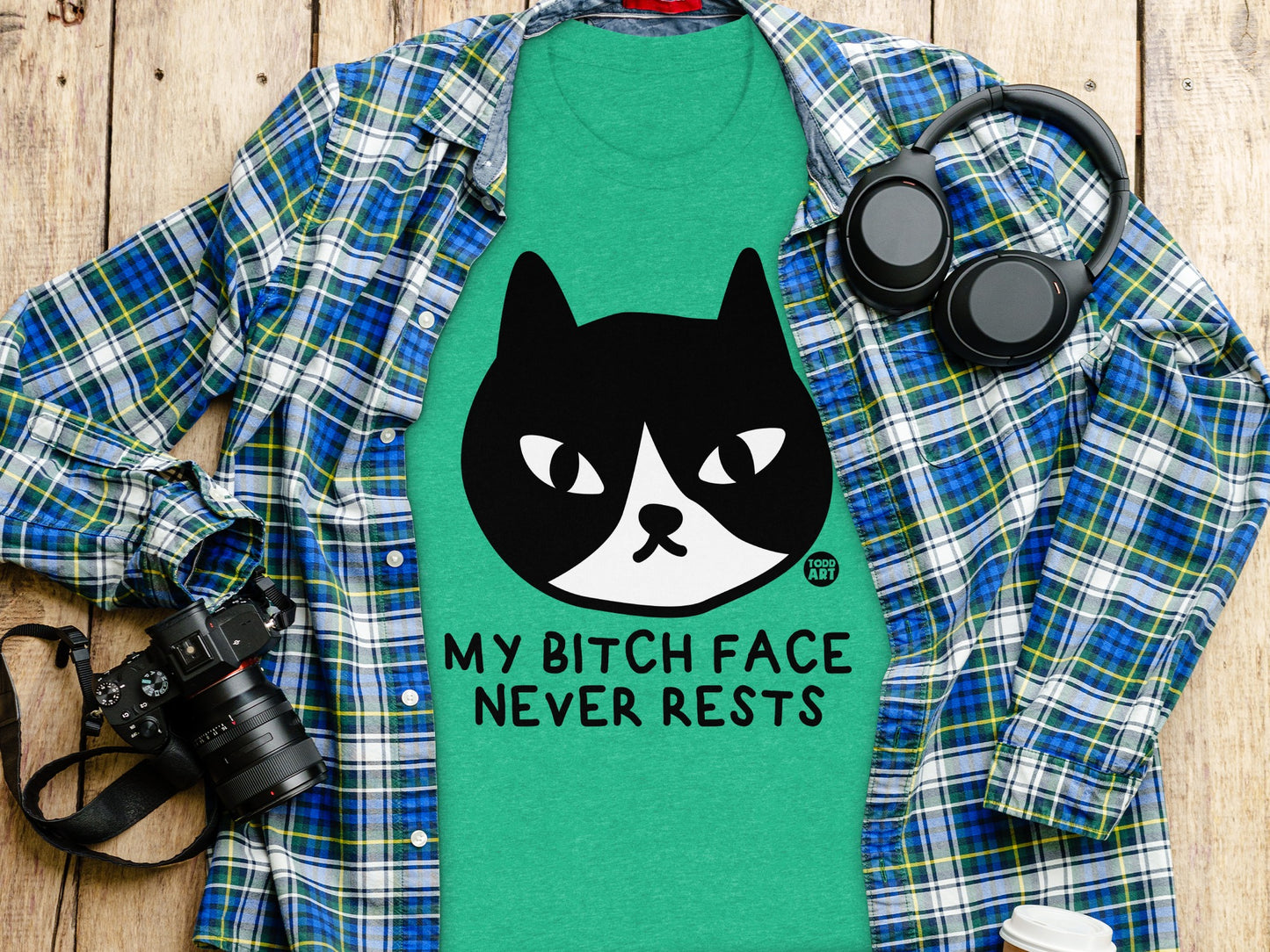My Bitch Face Never Rests Cat Illustration Shirt product