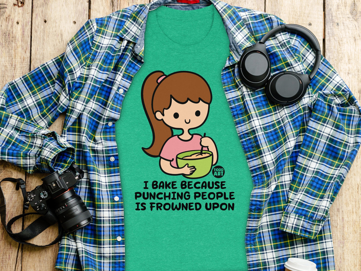 I Bake Because Punching People T Shirt Product