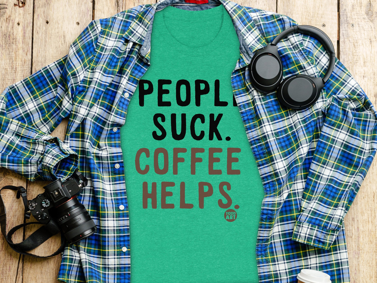 People Suck Coffee Helps Green Unisex T-shirt product