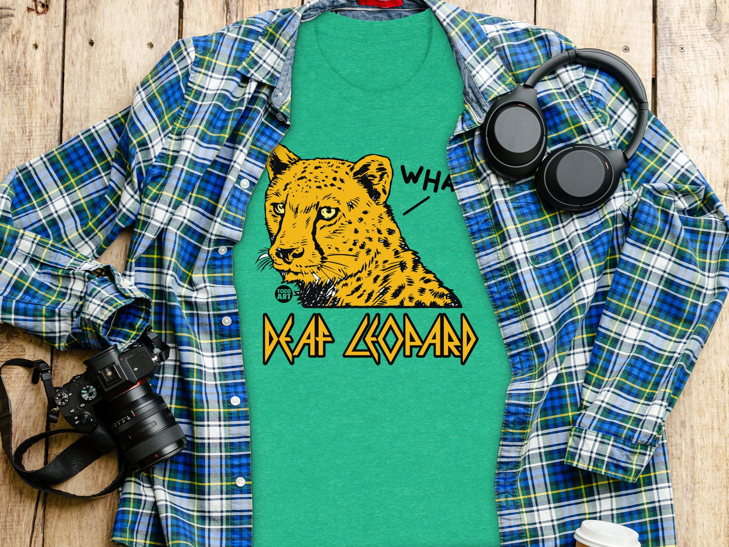 Deaf Leopard Graphic T-Shirt Wha Screen Print product