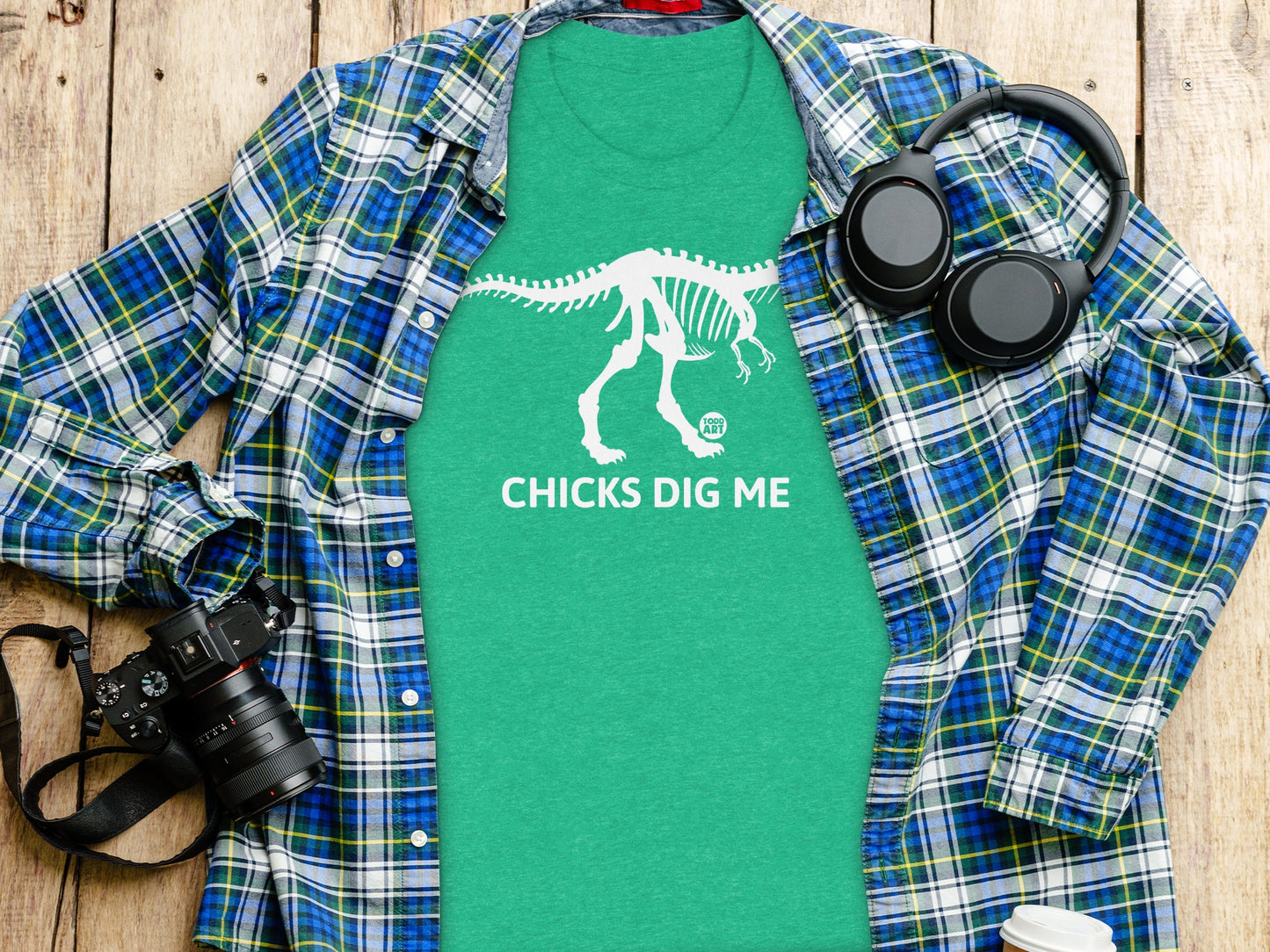 Chicks Dig Me Dinosaur Design Graphic Printed Shirt product