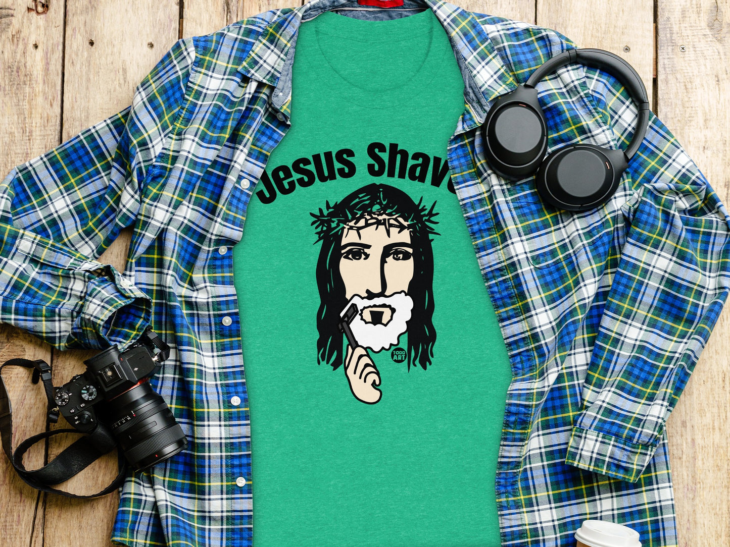 Funny Jesus Shaves Graphic Tee Shirt Unique Product Type