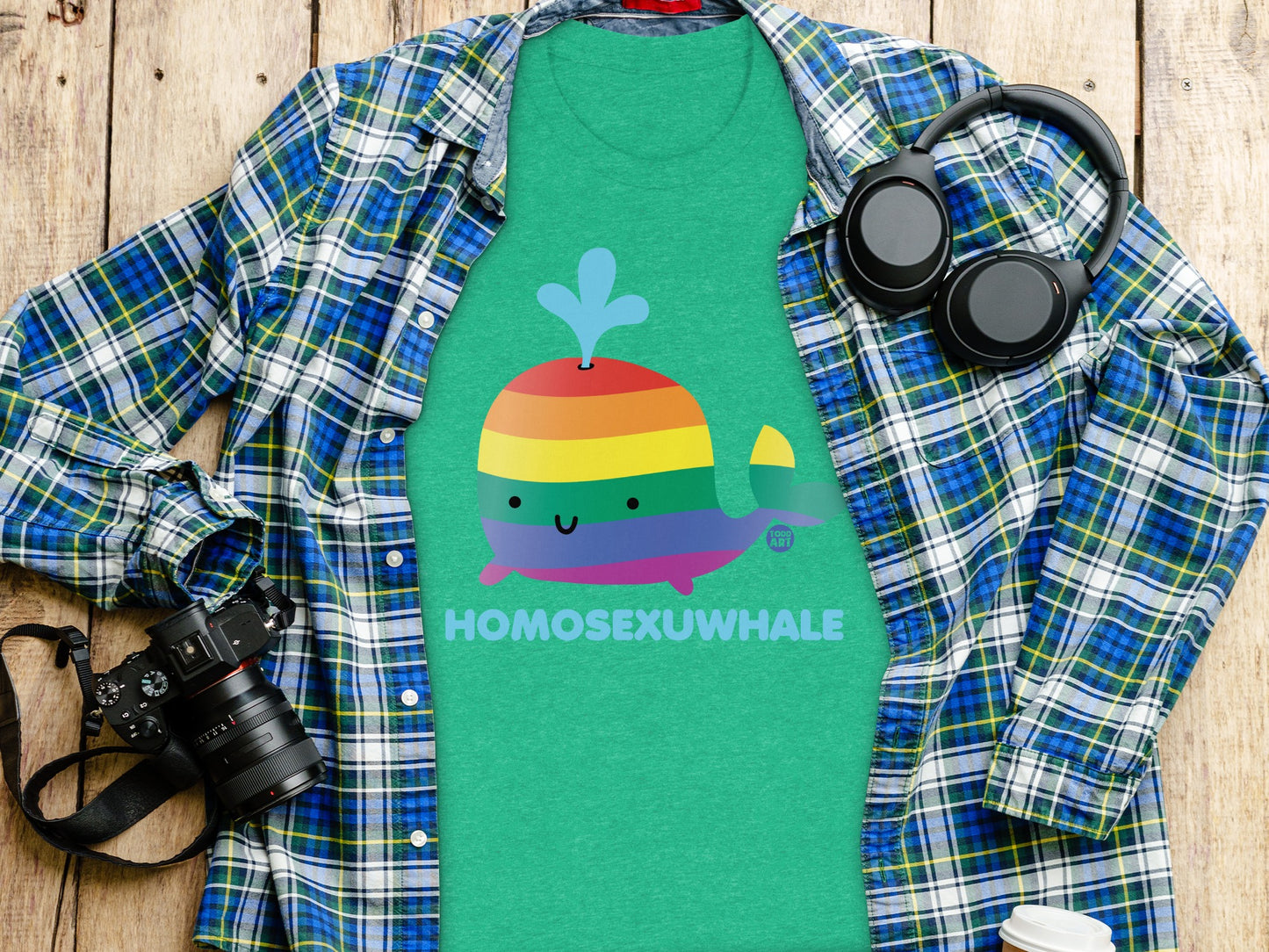 Homosexuwhale Rainbow Whale Graphic Shirt product type
