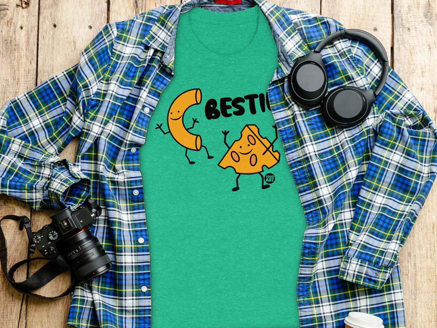 Graphic T-Shirt with Cute Mac and Cheese Print product
