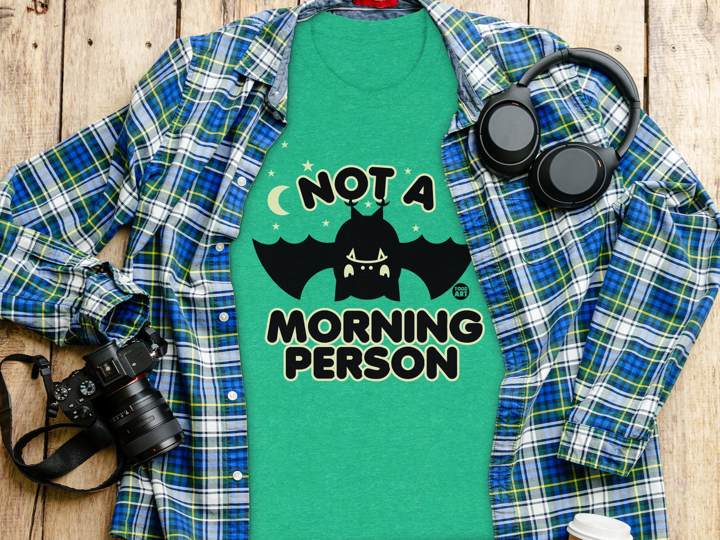 Not A Morning Person Funny Graphic Tee Shirt product