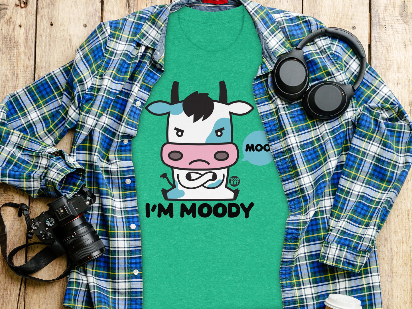 Fun and Unique Moody Cow Graphic Printed T-Shirts