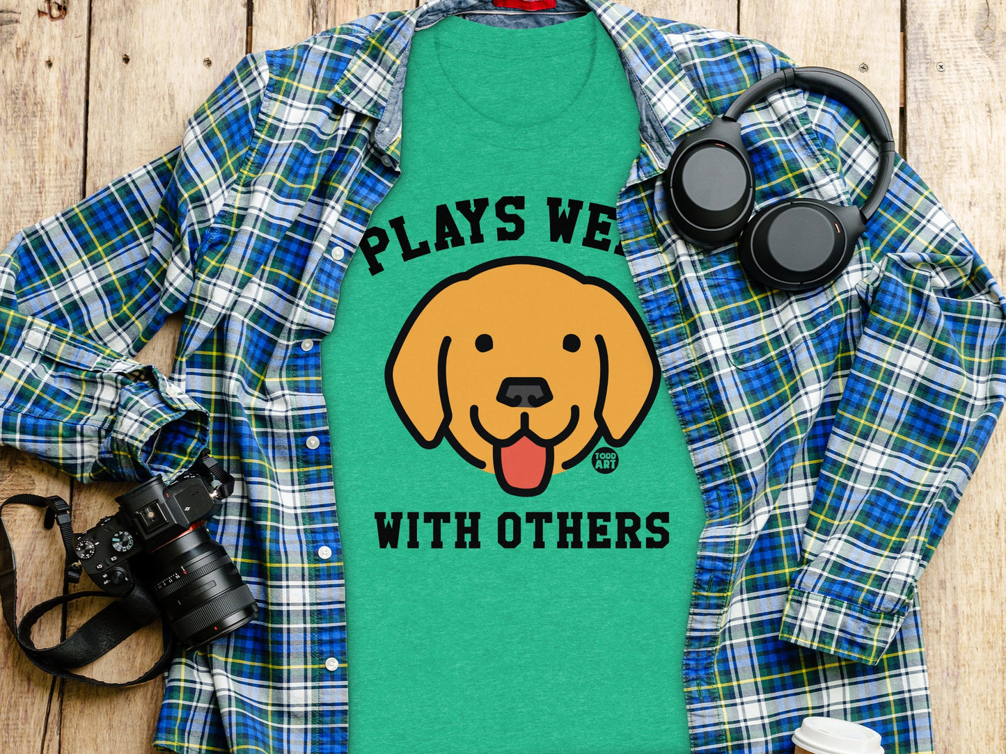 Plays Well With Others Cute Dog Graphic T-shirt product