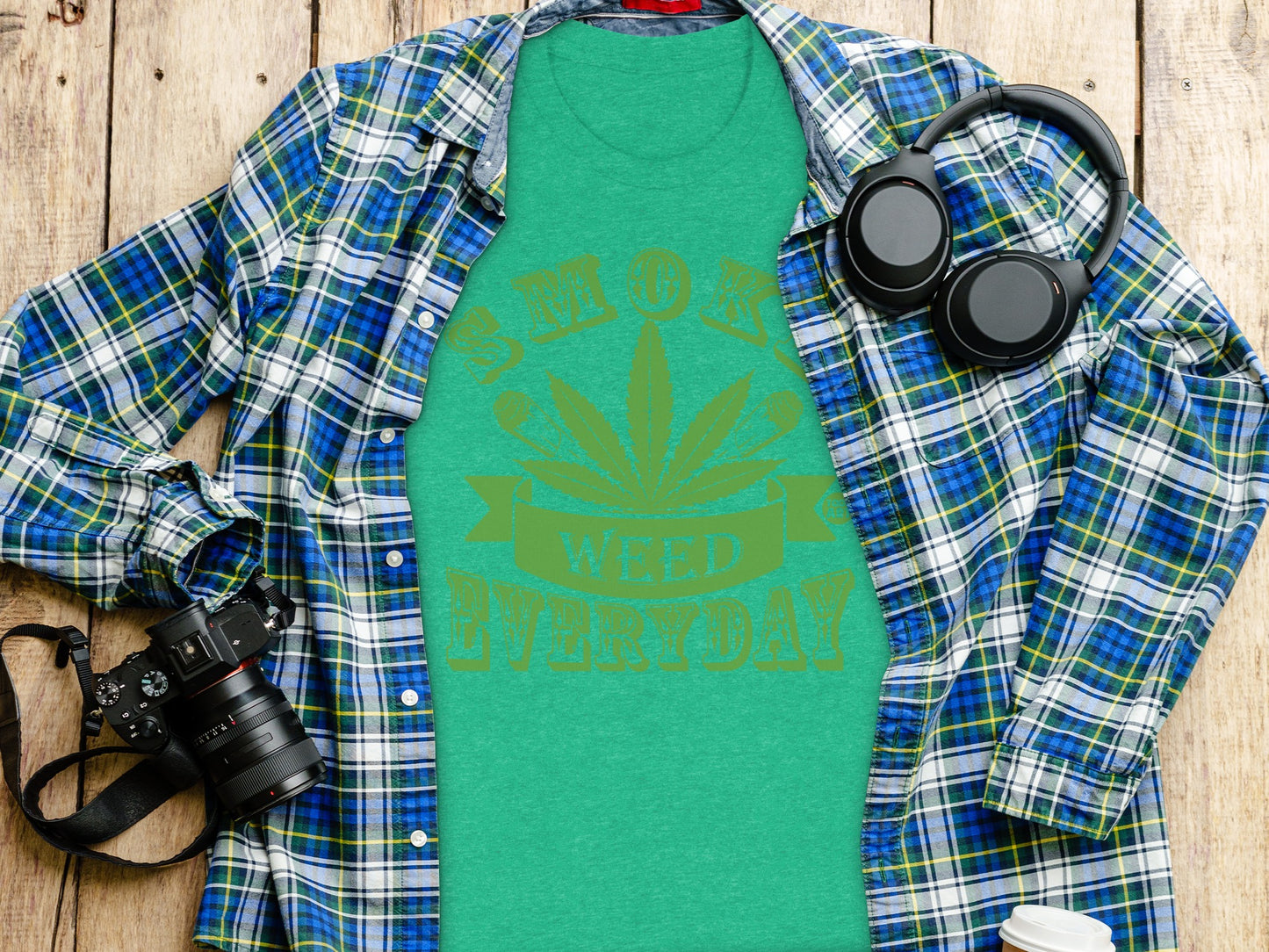 Smoke Weed Everyday Green Graphic T-Shirts