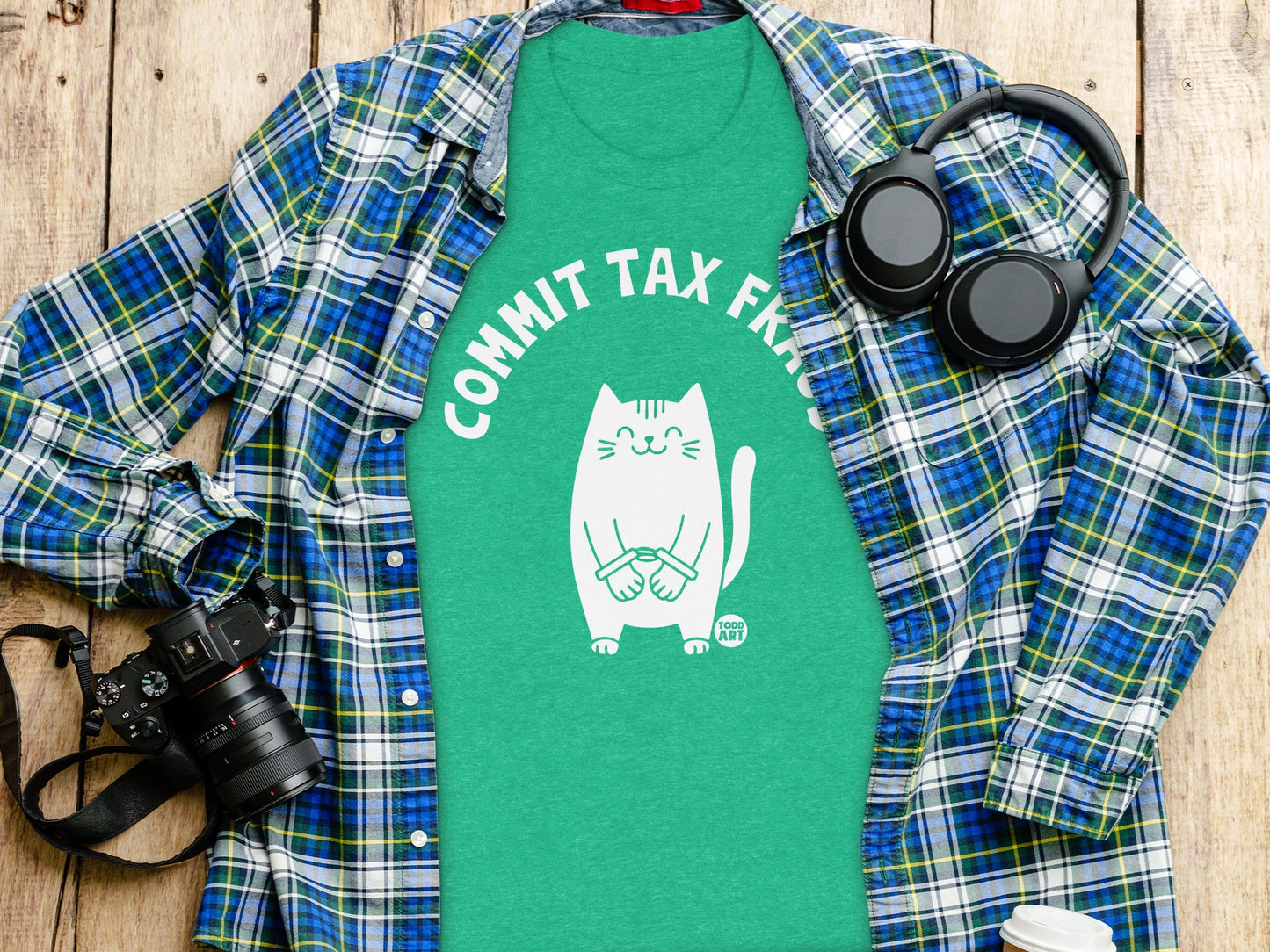 Commit Tax Fraud Cat Shirt Funny Graphic Product