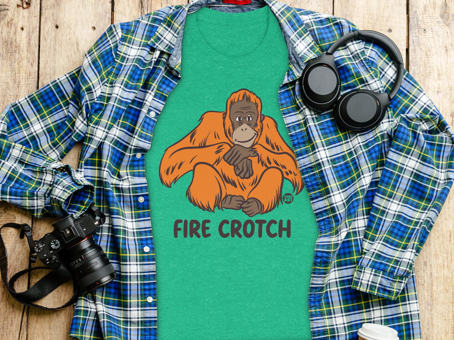 Fire Crotch Orangutan Printed Graphic Design T-Shirt product